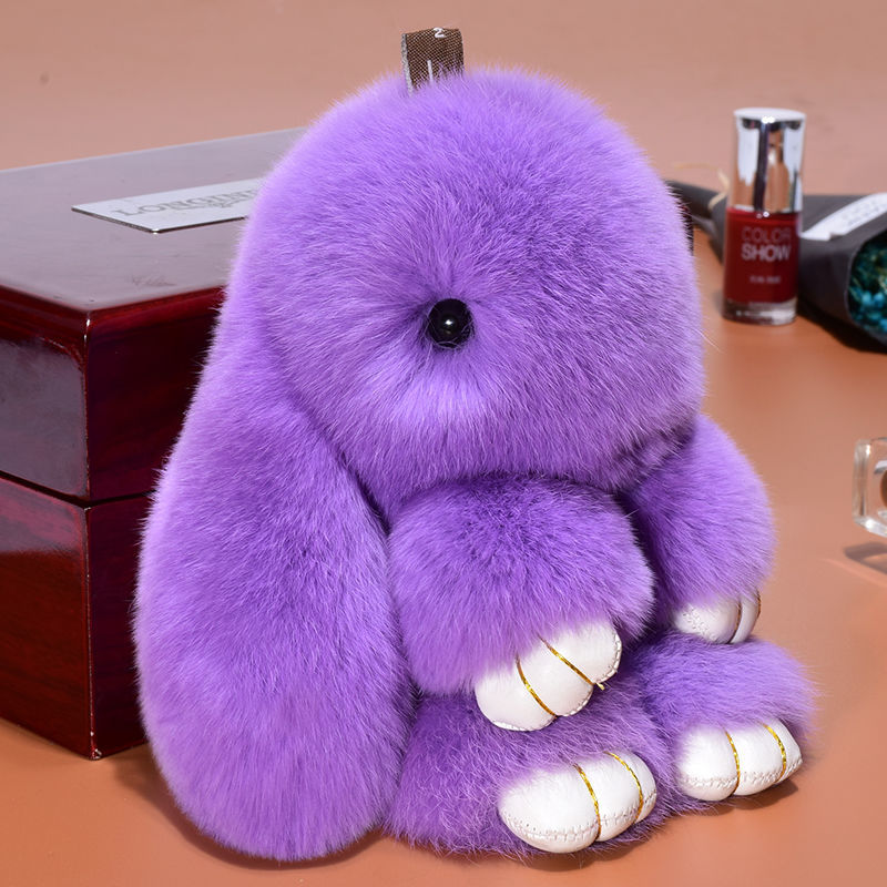 rohde长毛兔毛绒玩具垂耳兔小兔子公仔玩偶迷你白兔兔手机挂饰书包