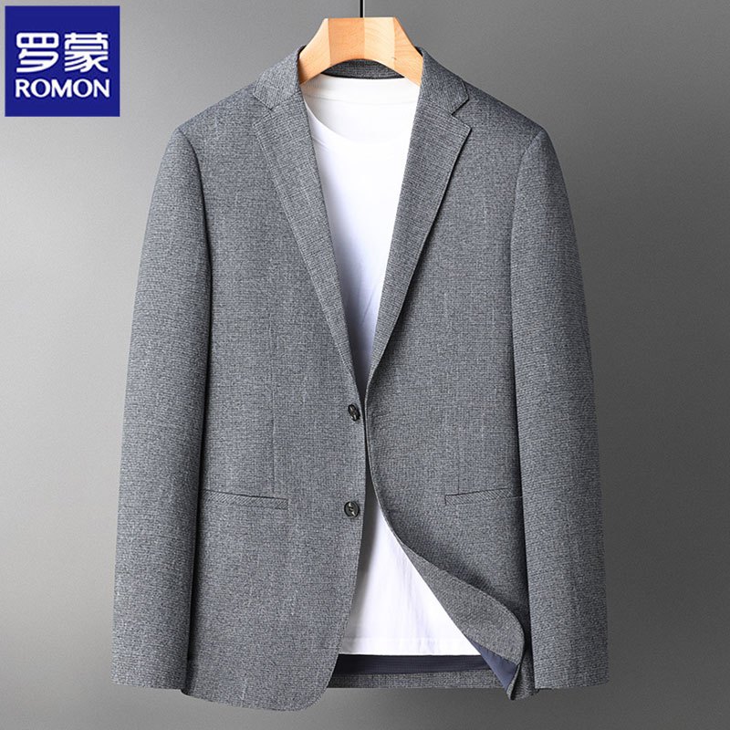 罗蒙休闲西装男单西春秋季新款修身西服男单件上衣服商务男装外套视频