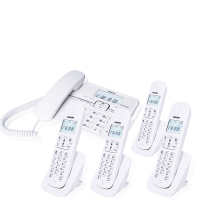 飞利浦(Philips)DCTG188一拖四数字无绳电话机办公家用无线固定座机电话子母机商用免提通话功能(白色)