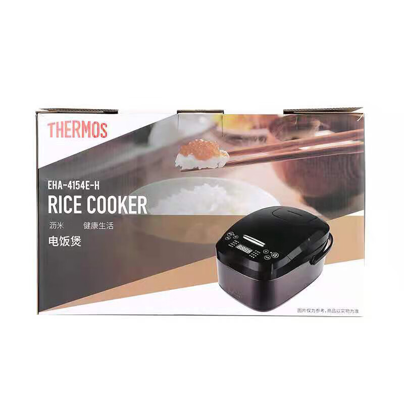 THERMOS膳魔师电饭煲家用出租房宿舍小型多功能电饭锅不粘图层提手设计智能电饭煲快速蒸煮黑色低糖高清大图