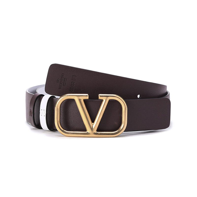 华伦天奴valentino女士牛皮复古vlogo板扣式双面皮带腰带ww2t0t15zfr