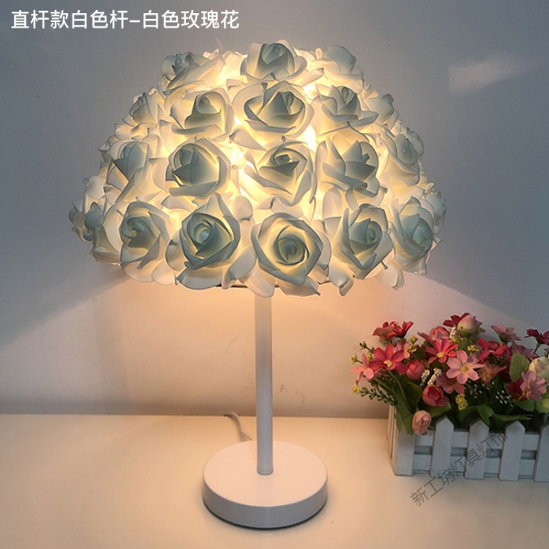 苏宁放心购 水晶台灯创意婚庆婚房红色陪嫁卧室床头灯台灯欧式玫瑰花结婚