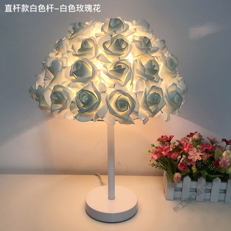 苏宁放心购 水晶台灯创意婚庆婚房红色陪嫁卧室床头灯台灯欧式玫瑰花结婚图片