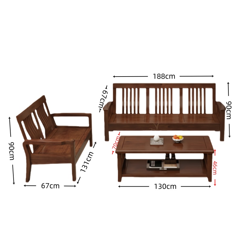 智叶舟沙发茶几组合188*67*90cm(3+2+茶几)套高清大图