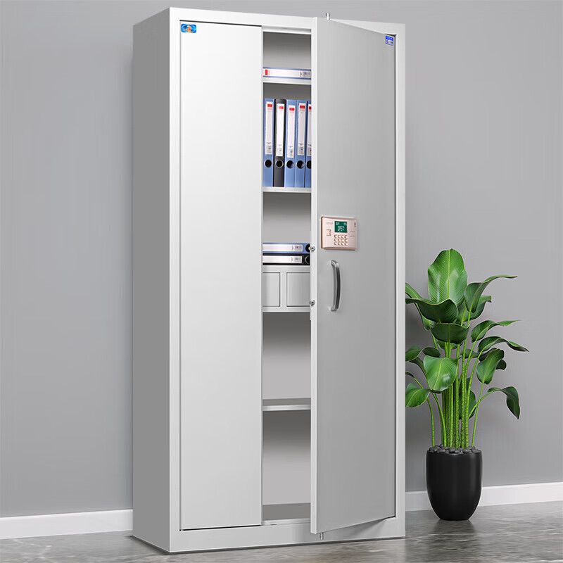 虎牌 电子保密柜 储物资料柜大型密码锁钢制保险柜通体文件柜 灰色
