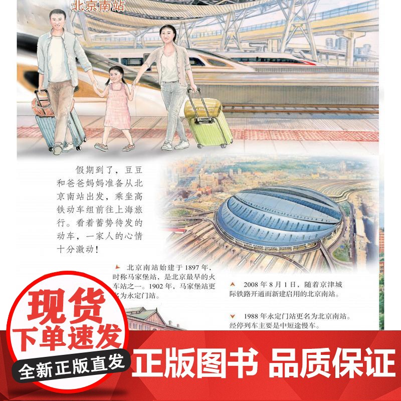 正品 给孩子们的铁路旅行绘本:京沪高铁之旅9787113316068 陈曦 高铁动车传奇科普读物 中小学生课外读物高清大图