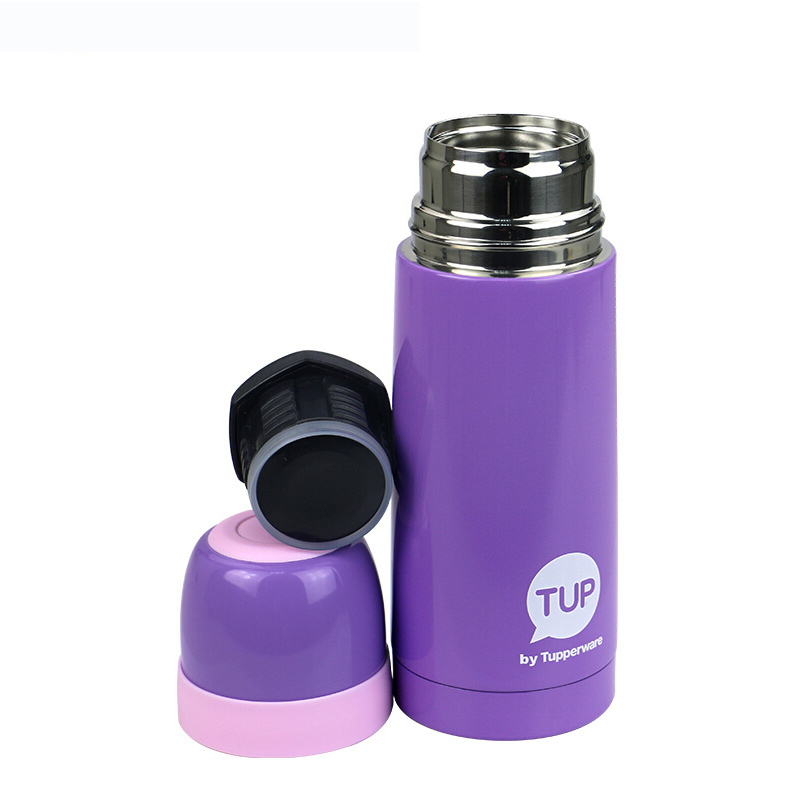 特百惠(Tupperware)不锈钢真空保温杯便携男女士水杯 350ML 月光蓝