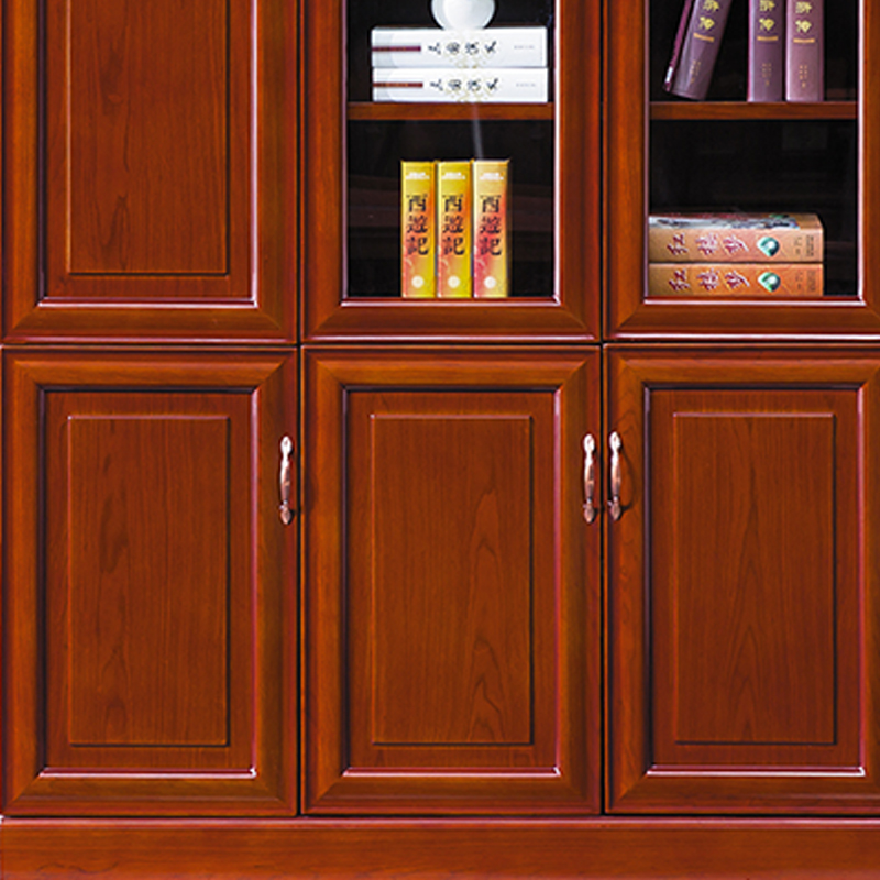 臻远ZY051425木质文件柜油漆贴木皮资料柜书柜 三门高清大图