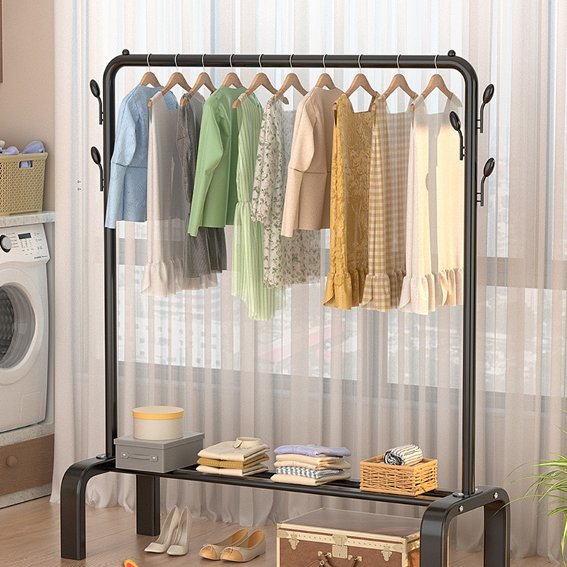 藤印象简易晾衣架落地折叠阳台晒衣服架子家用卧室家用晾衣杆折叠挂