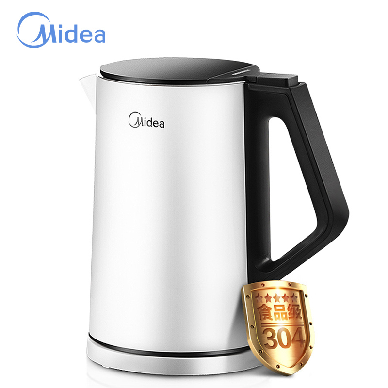 美的(Midea)电热水壶HJ1508a防烫304不锈钢煮茶家用1.5升自动断电 进口温控器 塑料外壳1.2-1.5L