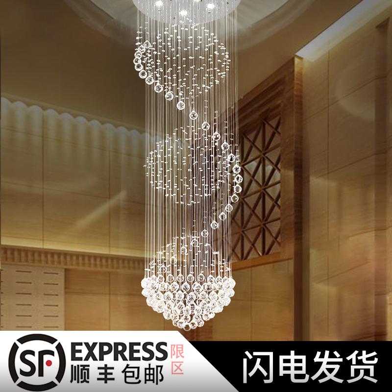 欧式楼梯吊灯长吊灯 复式楼大吊灯水晶吊灯 大厅吊灯楼梯灯客厅灯