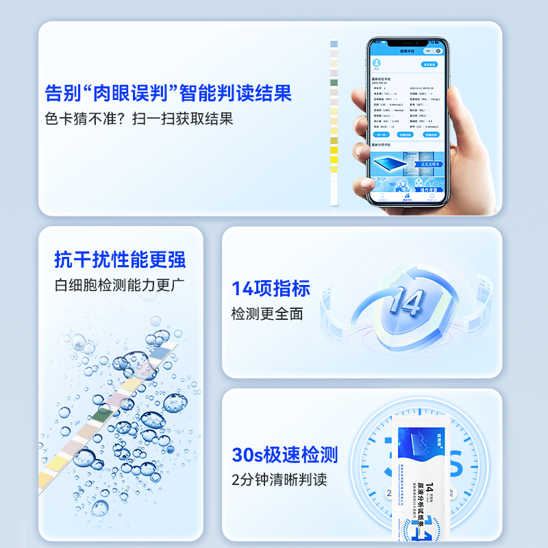 优利特14项尿液检测试纸条尿蛋白微量白蛋白尿酮肌酐尿常规检测仪高清大图