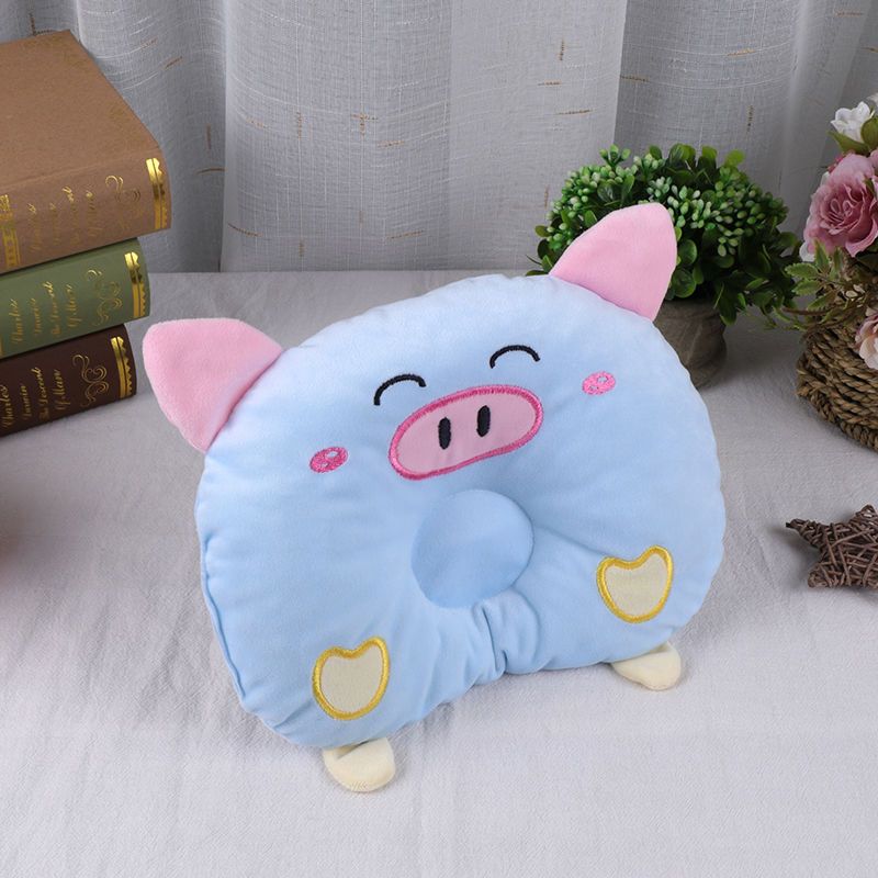 婴儿枕头定型枕新生儿宝宝防偏头纠正偏头小枕头透气定型枕棉枕头小猪