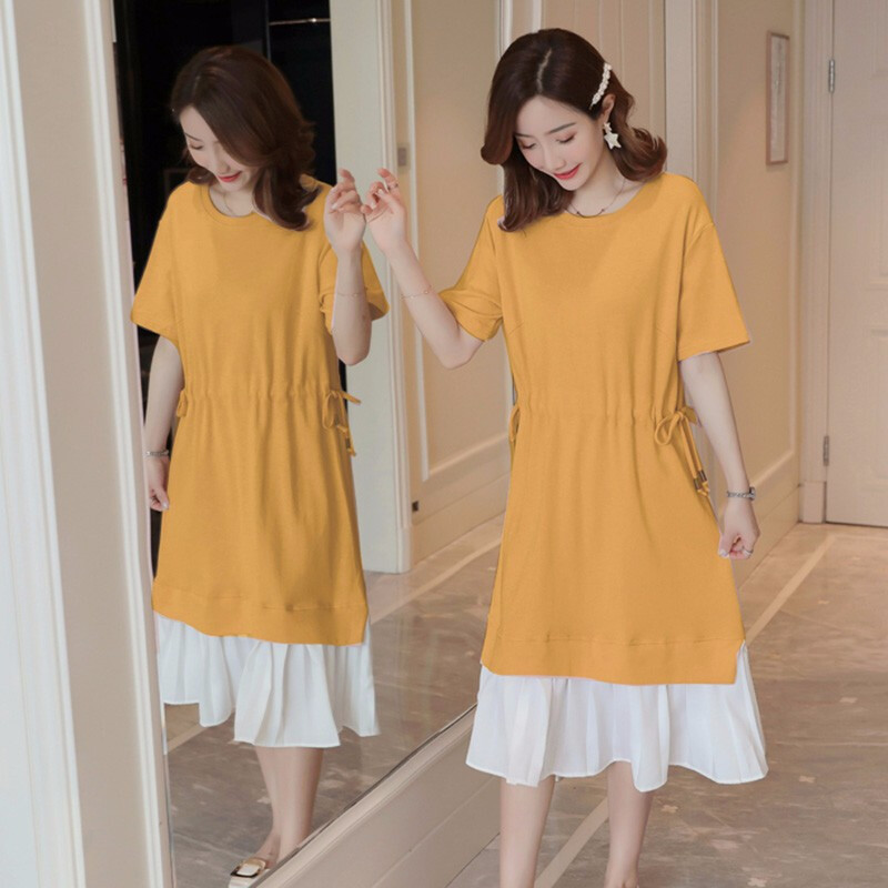 迪鲁奥(DILUAO)孕妇装夏装外出2021新款孕妇连衣裙中长款时尚潮妈孕妇裙子夏季宽松透气