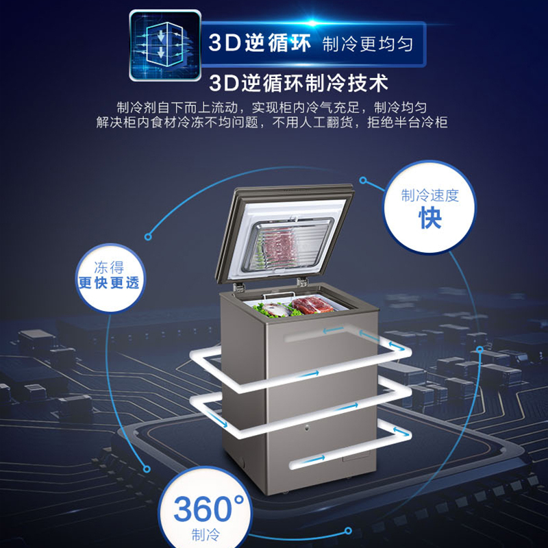 海尔(Haier) 冰柜冷柜100升容量家用-40℃低温冷柜细胞级冷冻柜速冻保鲜冷藏转换冰柜 BC/BD-100HER高清大图