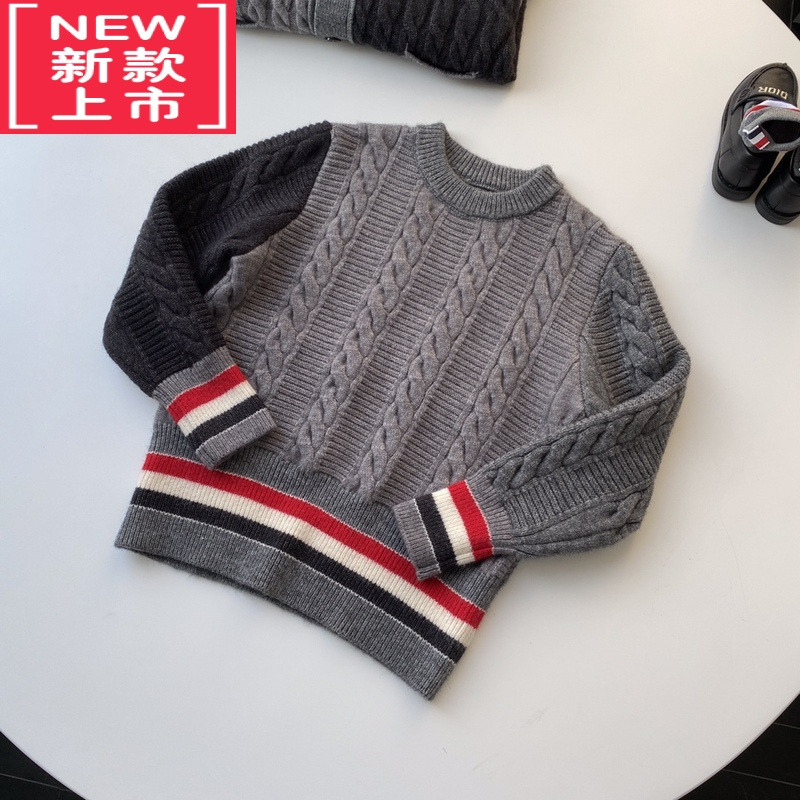 可莉允威廉家秋冬男童女童装轻奢潮牌TB安哥拉混纺针织衫毛衣西装裤