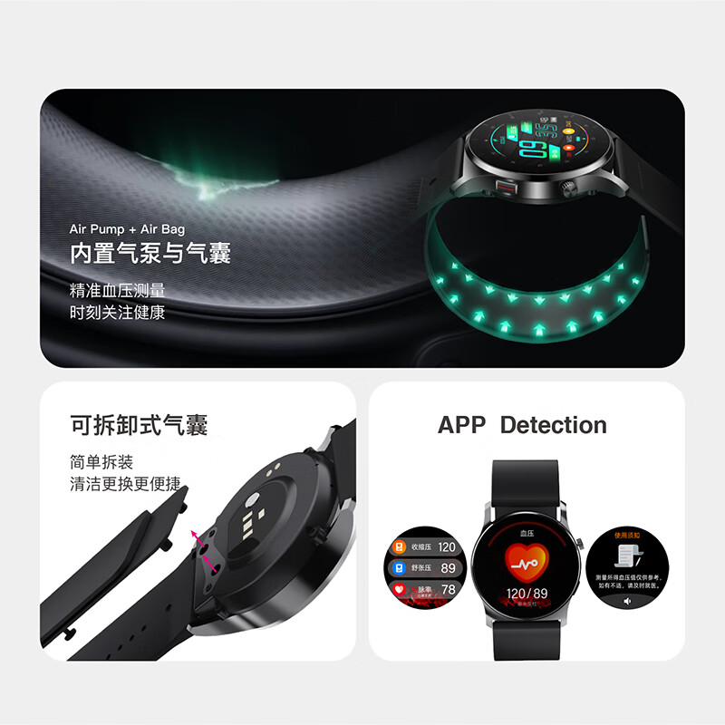 塞尔兰斯智能手环HR98心率监测睡眠追踪时尚触控表带长效续航高清大图