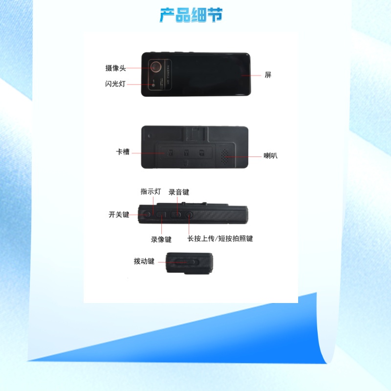 新源绿网 GE-XP-JLY1 256G 2K分辨率 胸牌式记录仪 (计价单位:台) 黑色高清大图