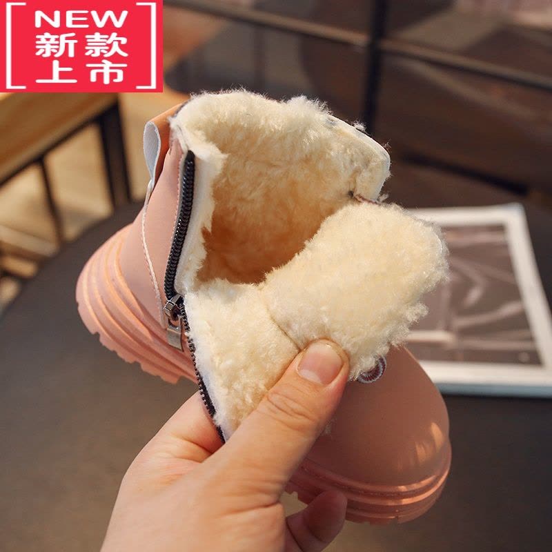 可莉允儿童厚实大棉马丁靴2022冬季新款加厚保暖雪地靴男童女童短靴棉鞋图片