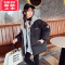 可莉允女童羽绒服2022新款洋气儿童假两件棉服冬装女孩加厚连帽棉衣外套