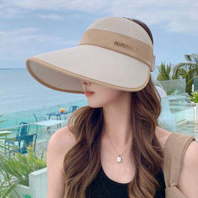 Bonnie&Toni 防晒帽女夏季2025新款遮阳户外遮脸防紫外线大帽檐 米色