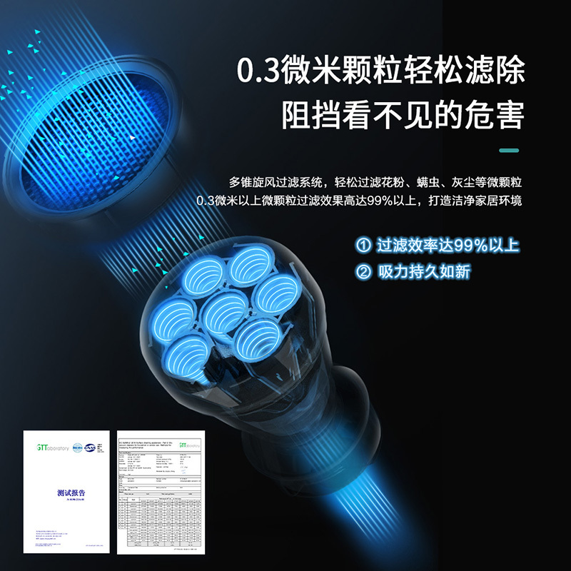 松下(Panasonic)无线手持吸尘器 MC-A13G 家用吸尘器 22000PA大吸力 除螨拖地吸拖一体 翡冷翠