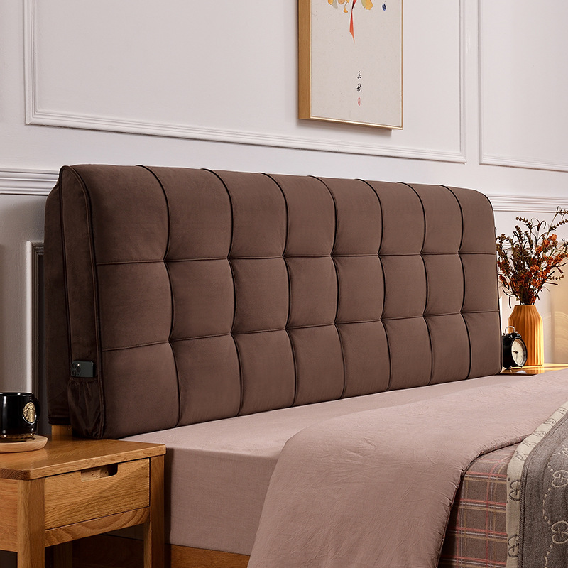 京城派 GZ-荷兰绒床头软包靠垫 长155*高58*厚10cm【有床头】 荷兰绒-咖灰色