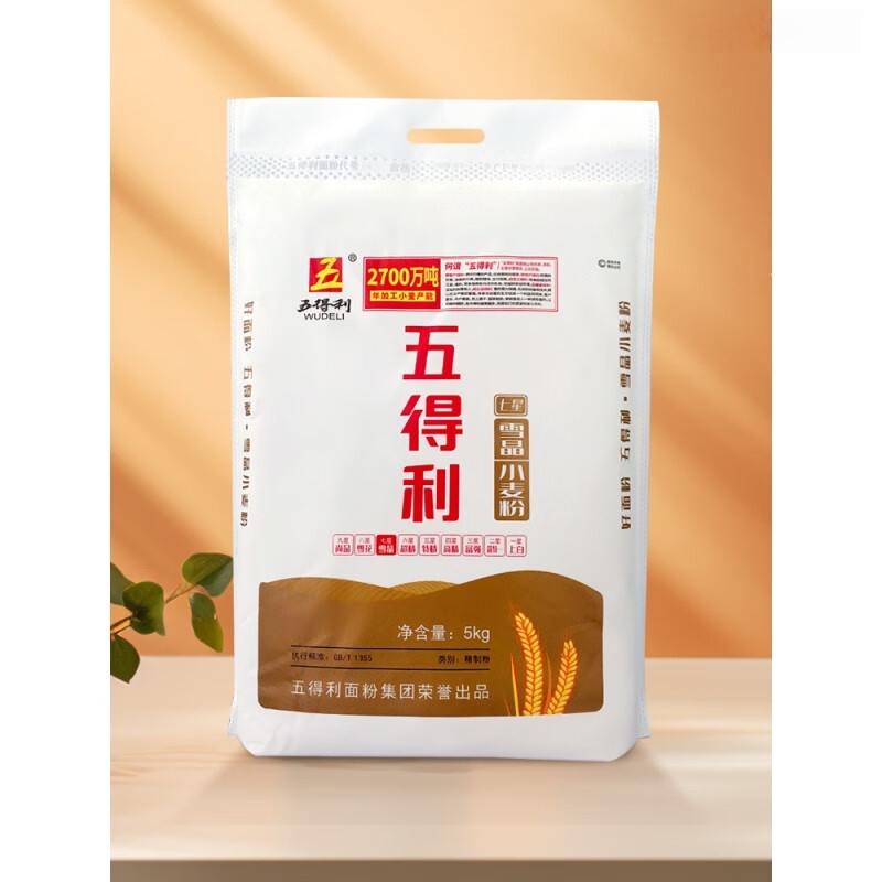 五得利 家庭中筋通用粉 七星雪晶10斤+10包[安琪]酵母高清大图