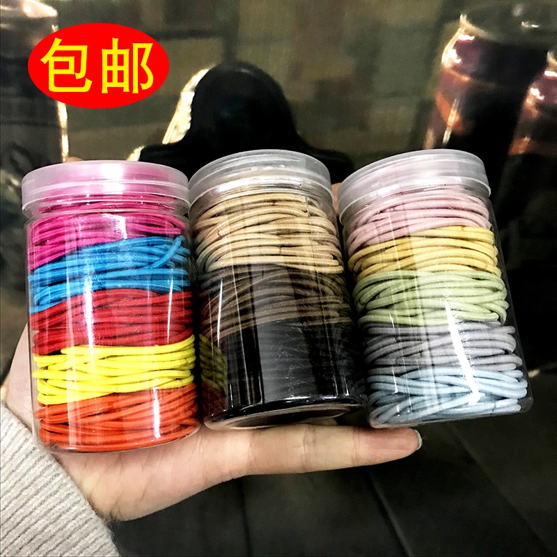 韩国皮套头绳彩色发绳皮筋女扎头网红ins森系可爱高弹力发圈头饰|糖果色细款100条