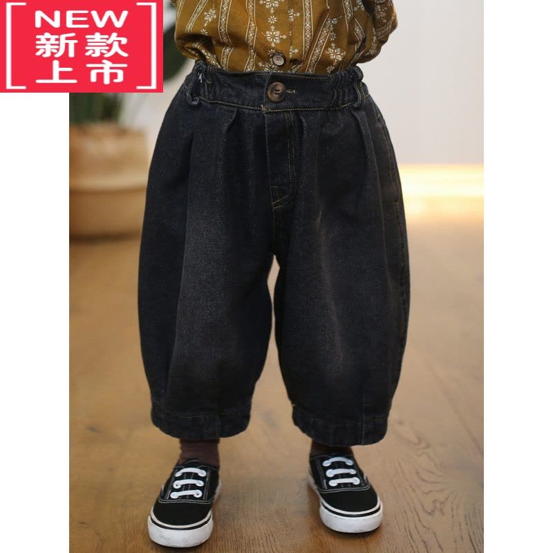 可莉允砚台家韩版儿童牛仔裤男童加绒裤子宝宝哈伦保暖裤女童洋气秋冬款图片