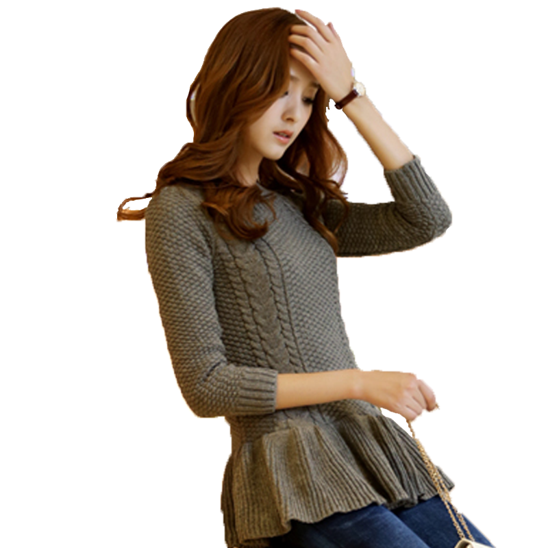 女2018新款 chic罩衫薄款复古小清新毛衣甜美粗线套头毛针织衫