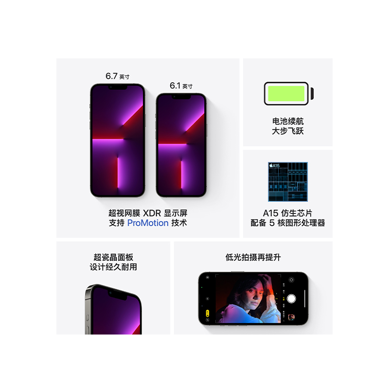 Apple iPhone 13 Pro 128G 石墨色 移动联通电信5G全网通手机