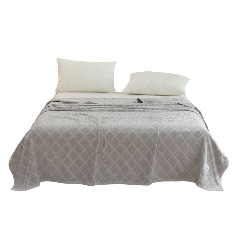 铭思沃毛毯180*220cm条灰色高清大图