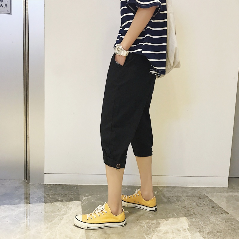 夏款男士休闲短裤子8八分韩版宽松哈伦裤运动9九分小脚7七分裤潮