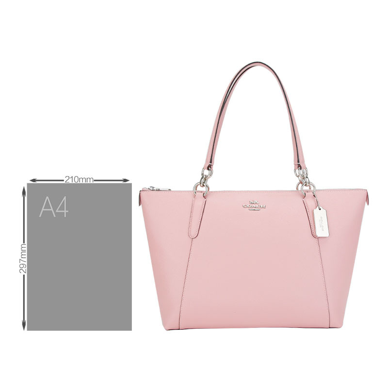 COACH 蔻驰 奢侈品 欧美时尚简约女士粉色皮革手提单肩托特包