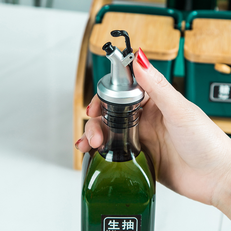 北欧调料盒套装家用调味罐组合装烘焙精灵玻璃油瓶调料瓶罐厨房用品收纳盒 套三白油瓶