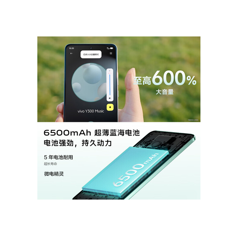 vivo Y300 瑞雪白 12GB+256GB 天玑6300 5G芯 6500mAh电池 44W充电 5000万高清影像 5G手机