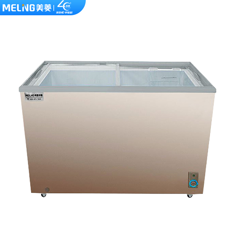 美菱(MELING)SC/SD-309GT卧式冷冻展示柜冰柜 单温雪糕冷柜 速冻冰柜商用雪柜平面玻璃门展示柜 平面冰箱柜