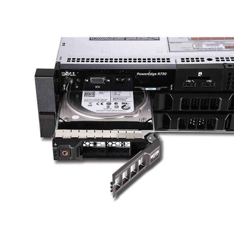 戴尔 DELL R730 2U机架式服务器主机(E5-2650V4*2/16G*4/4T SAS*6热/H730-1G/DVD/750W双/导轨)三年质保