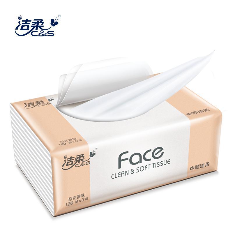 【苏宁自营】洁柔Face(粉色)百花香味120抽3层抽取式纸面巾(6包装)（提）