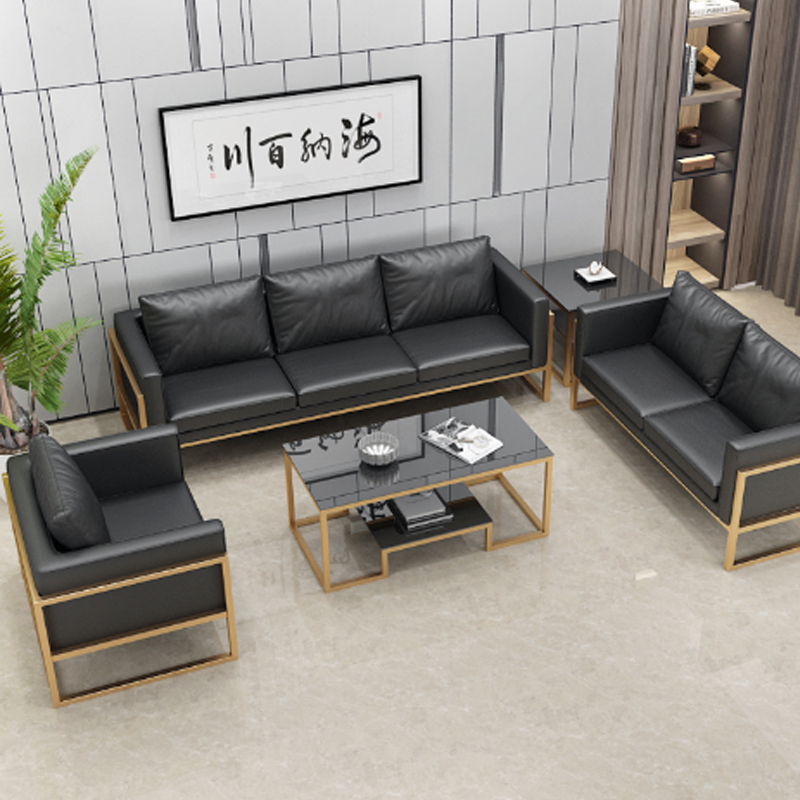 宏绮三人板式沙发长x宽x高188x70x65钢架和科技布面 黑色