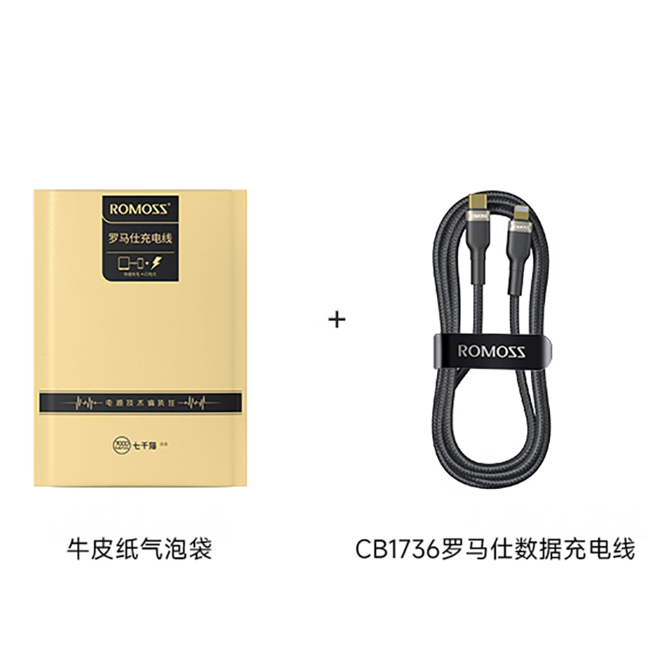 罗马仕苹果数据线PD快充线27W/20W充电线适用iPhone14/13/12ProMax/xs手机车载编织镀金 1米黑