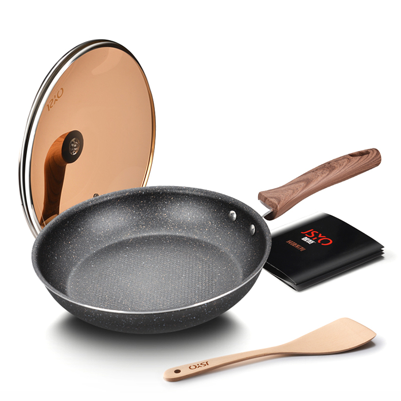 智贤jsyo纯臻无烟不粘煎锅天然麦饭石补充微元素煎鸡蛋牛排平底锅电燃