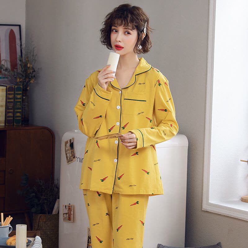 迪鲁奥(DILUAO)YXXM 孕妇装 2021夏季新款月子服春秋产后产妇哺乳孕妇睡衣薄款怀孕期喂奶衣女月子服套装 07图片