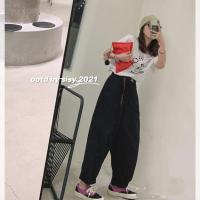 莉贝琳sisy黑色裤子女显瘦百搭春季新款工装休闲裤女宽松直筒长裤 淡黑色 XS 80-90斤