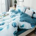 被套单件1.5米被罩150200双人单人学生宿舍1.82.0被单套2米2._394 180x220cm【AB被套单件-不起球不掉色】 蓝龟背叶
