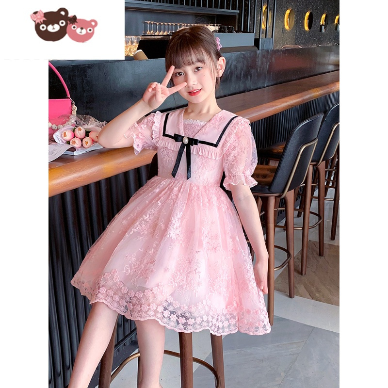 绿彩虹光女童夏季连衣裙网红时髦童装女儿童裙子夏装洋气童装公主裙夏