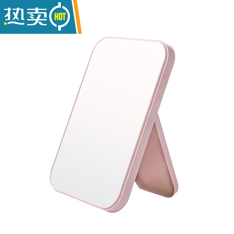 敬平家用台式可折叠化妆镜 便携式随身女美妆镜子学生宿舍桌面梳妆镜 柠檬黄-猫耳款[带收纳底盘]便携式用镜高清大图