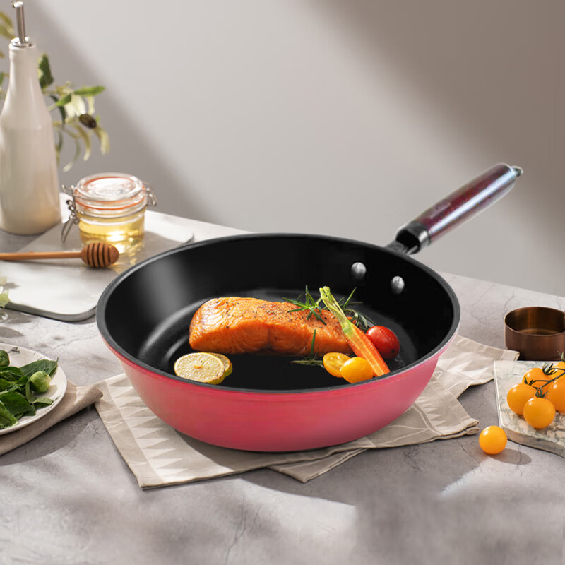 张小泉 陶艺锅具两件套 煎炒炖煮 C35680100(煎锅22cm+汤锅22cm)高清大图