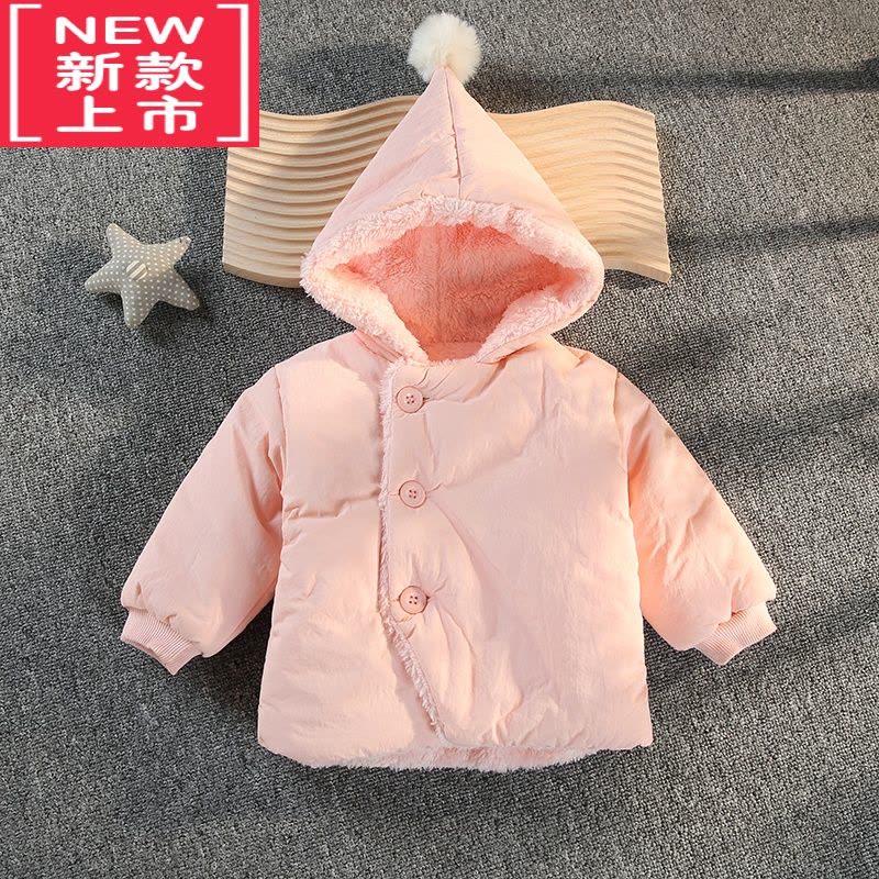 可莉允冬季男女宝宝加绒外套过年服洋气新年红色外出服婴儿保暖棉衣棉服图片